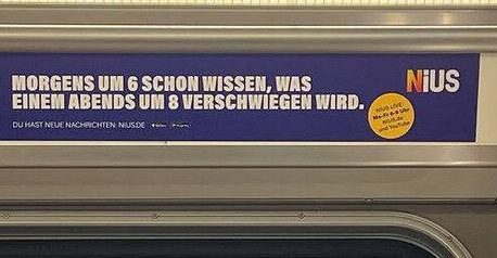 Stellungnahme zur NIUS Werbeaktion in der BVG